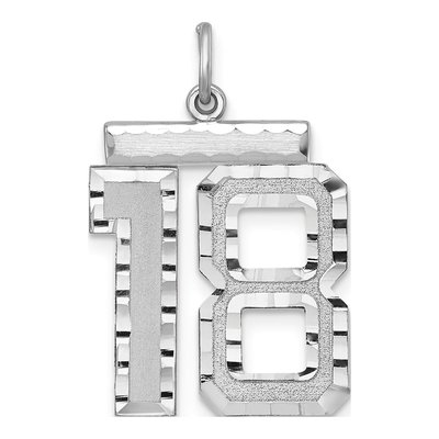 Sterling Silver Number 18 Charm