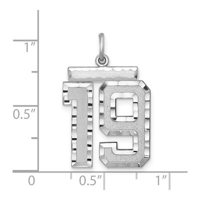 Sterling Silver Number 19 Charm – view 2