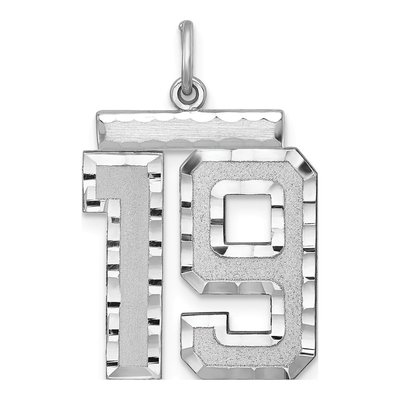 Sterling Silver Number 19 Charm