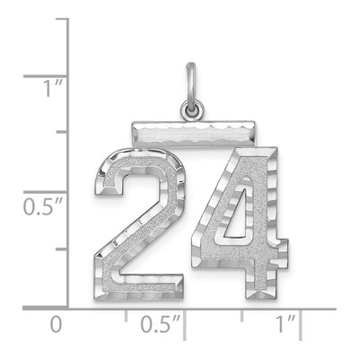 Sterling Silver Number 24 Charm – view 2