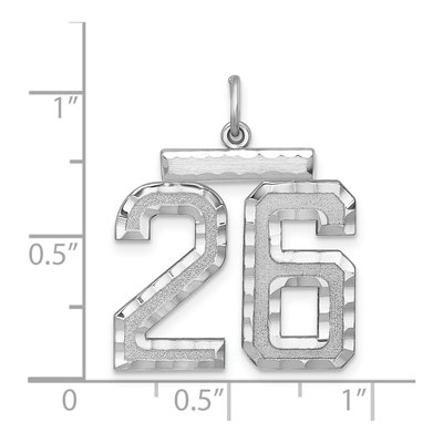 Sterling Silver Number 26 Charm – view 2