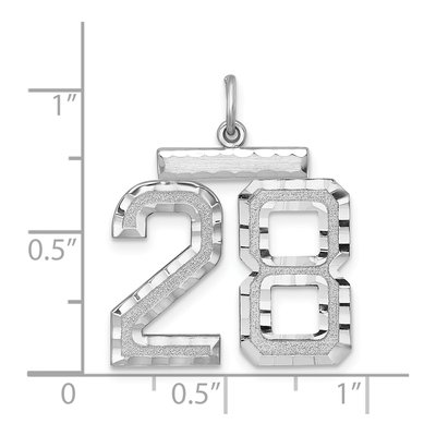 Sterling Silver Number 28 Charm – view 2