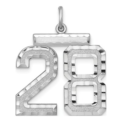 Sterling Silver Number 28 Charm