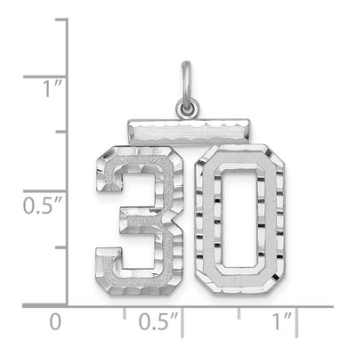 Sterling Silver Number 30 Charm – view 2