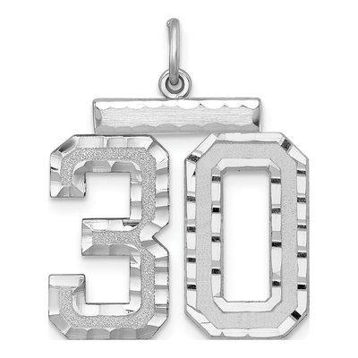 Sterling Silver Number 30 Charm