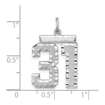 Sterling Silver Number 31 Charm – view 2