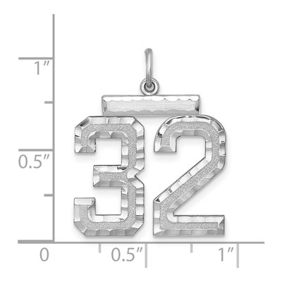 Sterling Silver Number 32 Charm – view 2