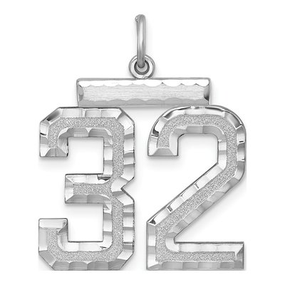 Sterling Silver Number 32 Charm
