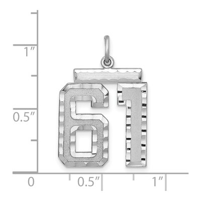 Sterling Silver Number 61 Charm – view 2