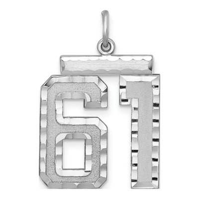 Sterling Silver Number 61 Charm