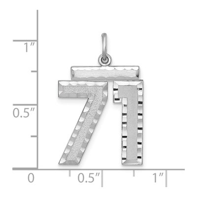 Sterling Silver Number 71 Charm – view 2
