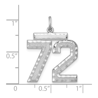 Sterling Silver Number 72 Charm – view 2