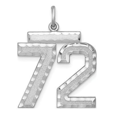 Sterling Silver Number 72 Charm