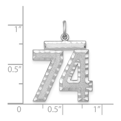 Sterling Silver Number 74 Charm – view 2