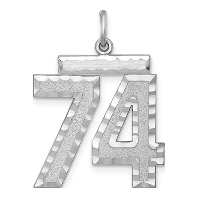 Sterling Silver Number 74 Charm