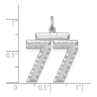 Sterling Silver Number 77 Charm – view 2