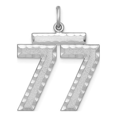 Sterling Silver Number 77 Charm