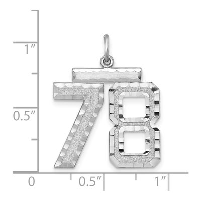 Sterling Silver Number 78 Charm – view 2