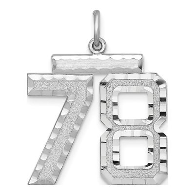 Sterling Silver Number 78 Charm