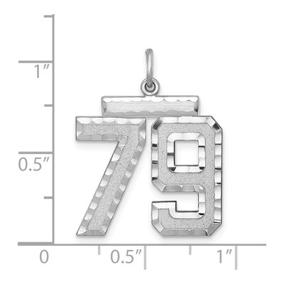Sterling Silver Number 79 Charm – view 2