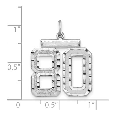 Sterling Silver Number 80 Charm – view 2