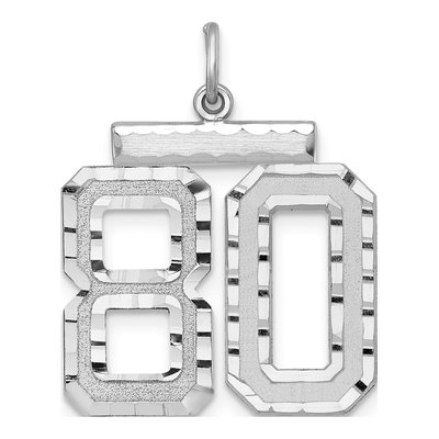 Sterling Silver Number 80 Charm