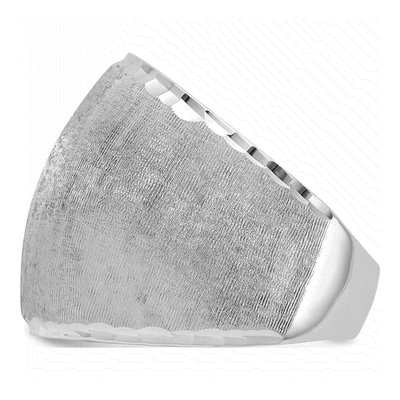 Sterling Silver Diamond-Cut Statement Ring – view 4