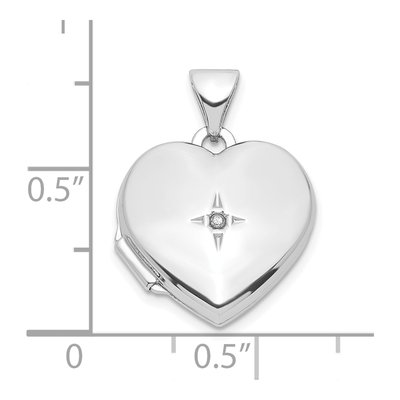 Sterling Silver Diamond Heart Locket – view 3
