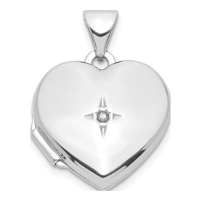 Sterling Silver Diamond Heart Locket