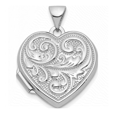 Sterling Silver Swirl Heart Locket