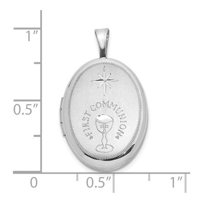 Sterling Silver First Communion Oval Locket – view 4