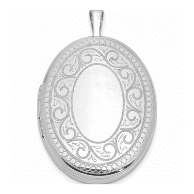 Sterling Silver Paisley Oval Locket