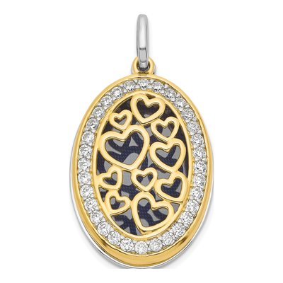 Sterling Silver CZ Heart Swing Locket