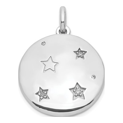 Sterling Silver CZ Star Swing Locket
