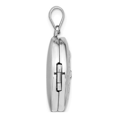 Sterling Silver 1/20 ct tw Diamond Lace Round Locket – view 2
