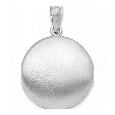 Sterling Silver 1/20 ct tw Diamond Lace Round Locket – view 4