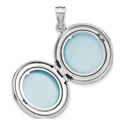 Sterling Silver 1/20 ct tw Diamond Lace Round Locket – view 5