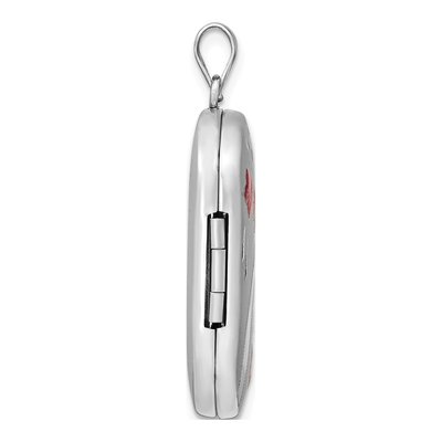 Sterling Silver Enamel Flowers Rectangle Locket – view 2