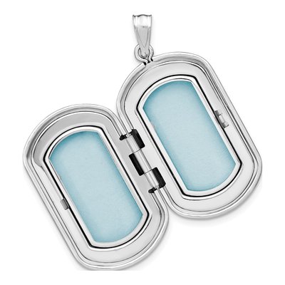 Sterling Silver Enamel Flowers Rectangle Locket – view 5