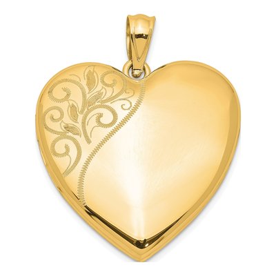 Gold-Plated Sterling Silver Swirl Heart Locket