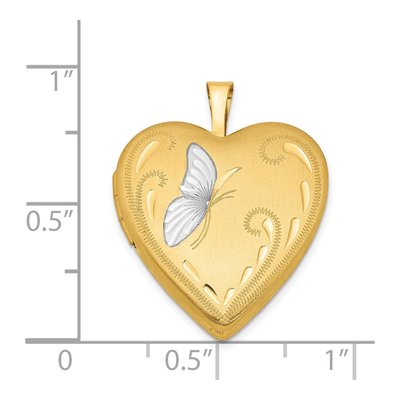14K Gold-Filled Filled Butterfly Heart Locket – view 4