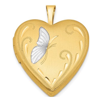 14K Gold-Filled Filled Butterfly Heart Locket