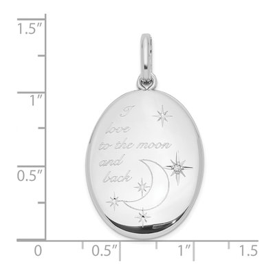 Sterling Silver Diamond Moon Swing Locket – view 3