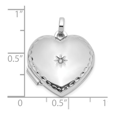 Sterling Silver Diamond Heart Locket – view 5