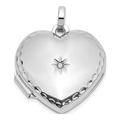 Sterling Silver Diamond Heart Locket