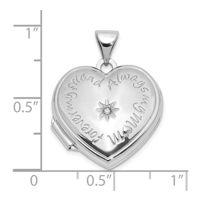Sterling Silver Diamond Always My Mom Heart Locket – view 6