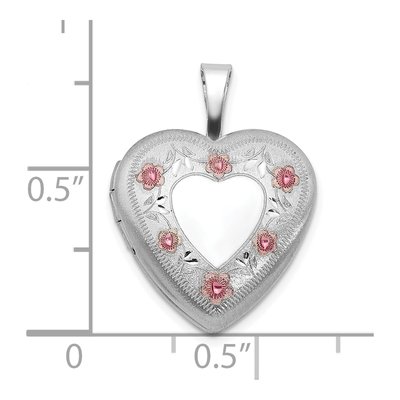 Sterling Silver Floral Heart Locket – view 6