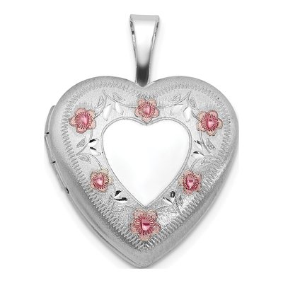 Sterling Silver Floral Heart Locket
