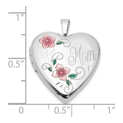 Sterling Silver Floral Mom Heart Locket – view 6