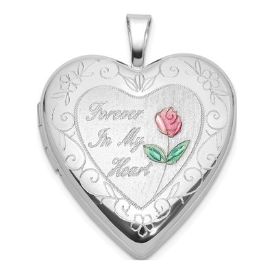 Sterling Silver Rose Locket Pendant